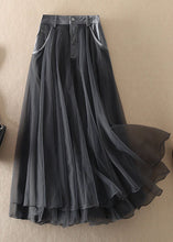 Load image into Gallery viewer, Natural Grey high waist Patchwork Tulle Skirts Spring