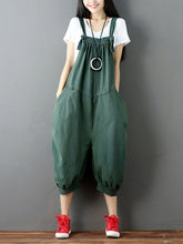 Load image into Gallery viewer, Women Solid Loose Stitching Pocket Hanging Crotch Denim Jumpsuits