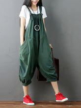 Load image into Gallery viewer, Women Solid Loose Stitching Pocket Hanging Crotch Denim Jumpsuits