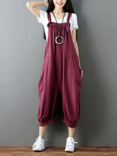 Load image into Gallery viewer, Women Solid Loose Stitching Pocket Hanging Crotch Denim Jumpsuits