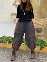 Load image into Gallery viewer, Women Vintage Stripe Pocket Spliced Harem Pants