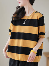 Load image into Gallery viewer, Women Casual Stripe Commute Pullover Shirt