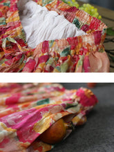 Load image into Gallery viewer, Plus Size Women Summer Artsy Flower Drwastring Ramie Skirt