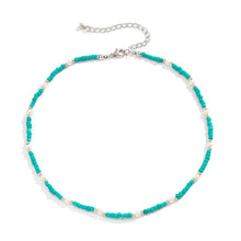 Load image into Gallery viewer, Simple Blue Fresh Style  Bead Woven Necklace Versatile