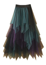 Load image into Gallery viewer, Art Casual Tulle Asymmetrical Patchwork Fall Skirt