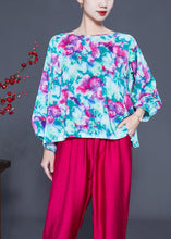 Load image into Gallery viewer, Art O-Neck Oversized Print Tops And Pants Two Pieces Set Batwing Sleeve