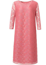 Load image into Gallery viewer, Art Pink O-Neck Long sleeve Maxi Summer Lace Dress