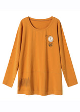 Load image into Gallery viewer, Art Yellow O-Neck Embroideried Tops Long Sleeve