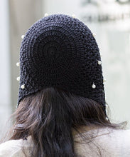 Load image into Gallery viewer, Beautiful Beige Pearl Tassel Hollow Out Knit Bonnie Hat