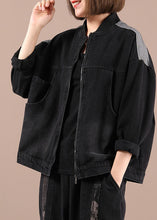 Load image into Gallery viewer, Beautiful Blue Denim Zippered Pockets Fall Coat Long Sleeve