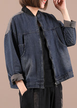 Load image into Gallery viewer, Beautiful Blue Denim Zippered Pockets Fall Coat Long Sleeve