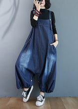Load image into Gallery viewer, Beautiful Blue Oversized Pockets Denim Overalls Jumpsuit Summer