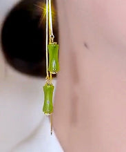 Load image into Gallery viewer, Beautiful Gold Silver Overgild Bamboo Tassel Drop Earrings