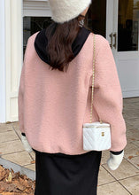 Load image into Gallery viewer, Beautiful Pink O Neck Button Patchwork Teddy Faux Fur Coat Fall