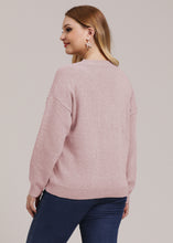 Load image into Gallery viewer, Beautiful Pink V Neck thick Knit Sweater Long Sleeve