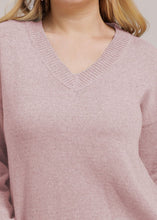 Load image into Gallery viewer, Beautiful Pink V Neck thick Knit Sweater Long Sleeve