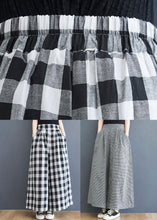 Load image into Gallery viewer, Big Plaid Pockets Patchwork Cotton Straight Pants Wrinkled Summer