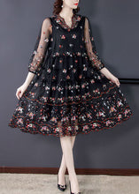 Load image into Gallery viewer, Black Hollow Out Tulle Dress Ruffled Exra Large Hem Summer