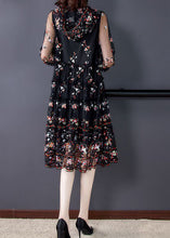 Load image into Gallery viewer, Black Hollow Out Tulle Dress Ruffled Exra Large Hem Summer