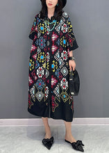 Load image into Gallery viewer, Black Print Patchwork Cotton Shirts Dresses Peter Pan Collar Summer