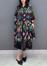 Load image into Gallery viewer, Black Print Patchwork Cotton Shirts Dresses Peter Pan Collar Summer