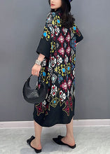 Load image into Gallery viewer, Black Print Patchwork Cotton Shirts Dresses Peter Pan Collar Summer