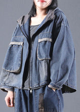 Load image into Gallery viewer, Blue Pockets denim Jacket Zip Up Spring