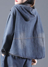 Load image into Gallery viewer, Blue Pockets denim Jacket Zip Up Spring