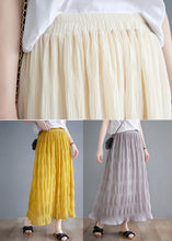 Load image into Gallery viewer, Bohemian Beige High Waist Draping Cotton Pleated Skirts Summer