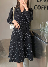 Load image into Gallery viewer, Bohemian Black V Neck Print Chiffon Long Dress Fall