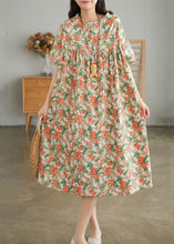 Load image into Gallery viewer, Bohemian Khaki Oversized Print Cotton A Line Dresses Short Sleeve