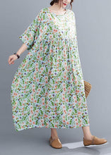 Load image into Gallery viewer, Bohemian Light Green O-Neck Patchwork Print Summer Dress Half Sleeve