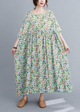 Load image into Gallery viewer, Bohemian Light Green O-Neck Patchwork Print Summer Dress Half Sleeve