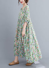 Load image into Gallery viewer, Bohemian Light Green O-Neck Patchwork Print Summer Dress Half Sleeve