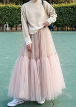 Load image into Gallery viewer, Bohemian Pink Patchwork Tulle Skirts Spring