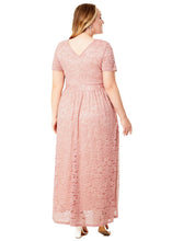 Load image into Gallery viewer, Bohemian Pink Wrinkled Patchwork Lace Party Dress Summer