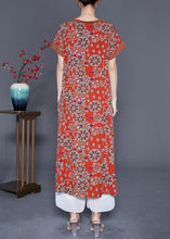 Load image into Gallery viewer, Bohemian Red O-Neck Print Cotton Long Dress Summer