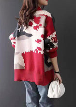 Load image into Gallery viewer, Bohemian Red V Neck Jacquard Cozy Cashmere Cardigan Spring