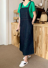 Load image into Gallery viewer, Bohemian Spaghetti Strap pockets clothes Shape denim blue Dresses