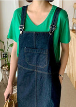 Load image into Gallery viewer, Bohemian Spaghetti Strap pockets clothes Shape denim blue Dresses