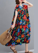 Load image into Gallery viewer, Bohemian navy print clothes o neck pockets robes summer Dresses