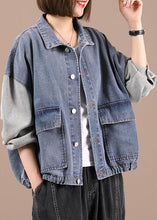 Load image into Gallery viewer, Boho Black Patchwork Pockets Fall Denim Jackets Long Sleeve