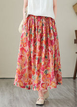 Load image into Gallery viewer, Boho Floral Wrinkled Pockets Elastic Waist Patchwork Linen Skirts Summer