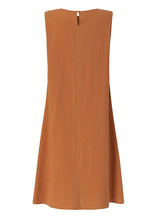 Load image into Gallery viewer, Boho Orange O-Neck Slim Fit Exra Large Hem Cotton Dresses Sleeveless