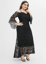 Load image into Gallery viewer, Boho Pink Cold Shoulder Patchwork Lace Spaghetti Strap Dress Summer