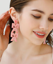 Load image into Gallery viewer, Boho Pink Hand Knitting Rice Ball Graphic Drop Earrings