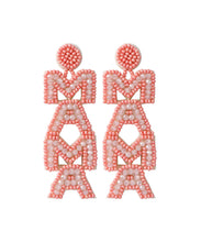 Load image into Gallery viewer, Boho Pink Hand Knitting Rice Ball Graphic Drop Earrings