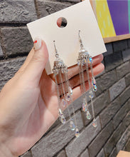 Load image into Gallery viewer, Boho Silk Crystal Wind Chime Drop Earrings