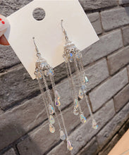 Load image into Gallery viewer, Boho Silk Crystal Wind Chime Drop Earrings