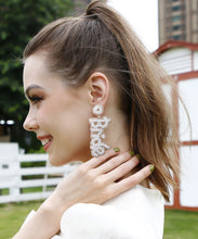 Load image into Gallery viewer, Boho White Graphic Rice Ball Drop Earrings